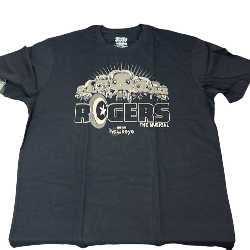 Funko Pop Marvel Studios Hawkeye Rogers The Musical Black T-Shirt XL‎ New